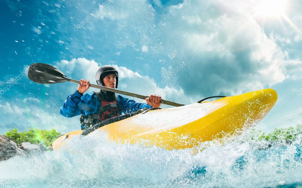 Whitewater kayaking, extreme kayaking.