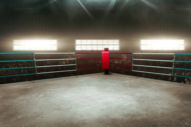 Spor salonunda boks ringleri boş..