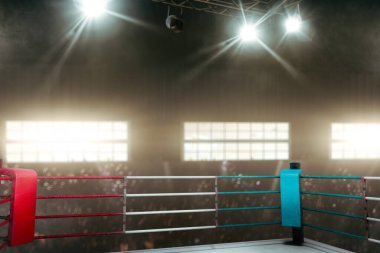 Spor salonunda boks ringleri boş..