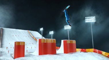 Serbest stil kayak sporcusu.