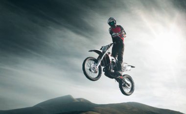 Moto serbest stil erkek atlet.