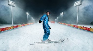 Serbest stil kayak sporcusu.