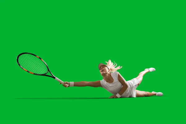 Jeune Fille Jouant Tennis — Photo