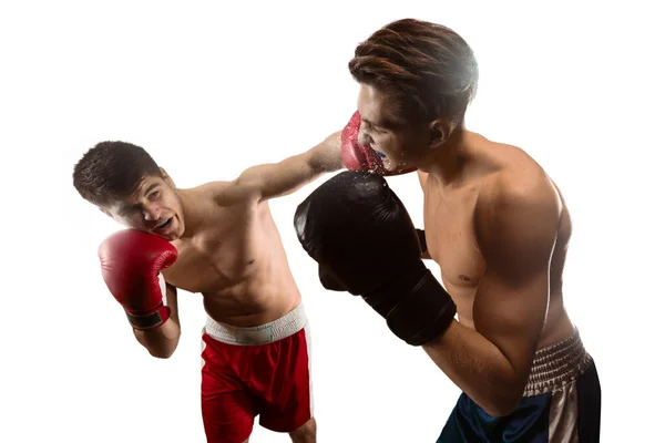 Two Young Men Boxing — Stock Photo, Image