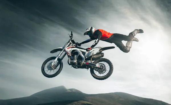 Moto Freestyle Motorcykel Stunt Ryttare — Stockfoto