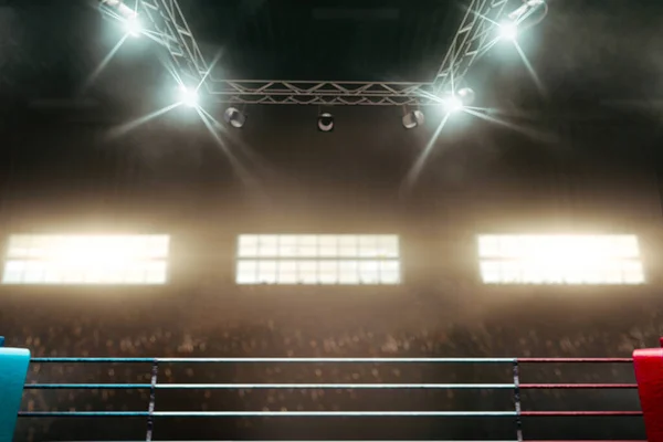 Anel Boxe Vazio Ginásio — Fotografia de Stock