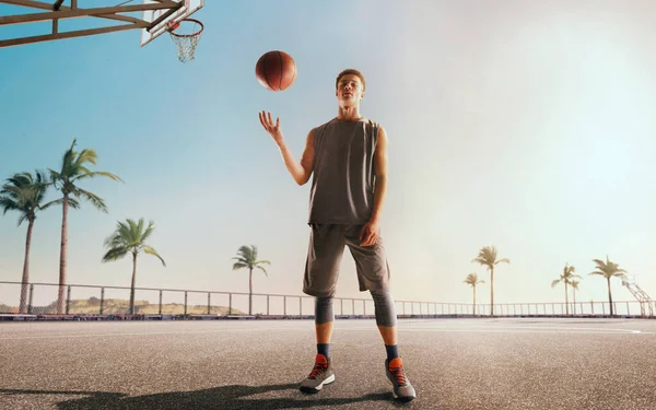 Pemain Basket Bermain Streetball — Stok Foto