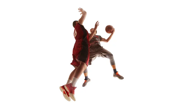 Jogadores Basquete Jogam Streetball — Fotografia de Stock