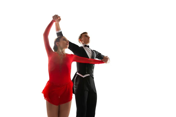 Pareja Patinaje Artístico Sobre Hielo — Foto de Stock