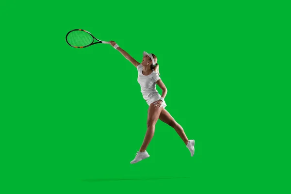 Mladá Dívka Hraje Tenis — Stock fotografie