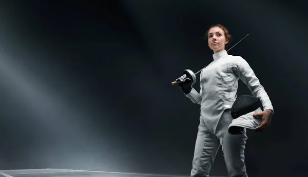 Young Female Fencing Athlete — Stock Photo, Image