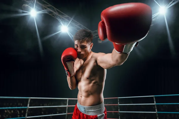 Joven Hombre Deportivo Boxeo — Foto de Stock