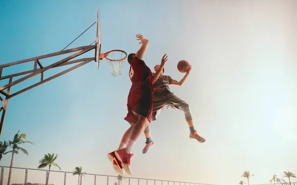 Pemain Basket Bermain Streetball — Stok Foto