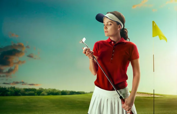 stock image Professional female golf player