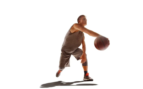 Jogadores Basquete Jogam Streetball — Fotografia de Stock