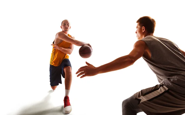 Giocatori Basket Giocano Streetball — Foto Stock