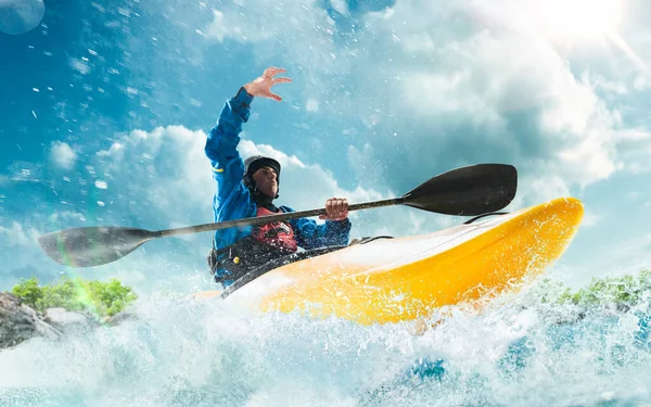 Whitewater kayaking, extreme kayaking.
