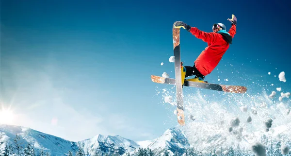 Skiën Extreme Wintersporten — Stockfoto