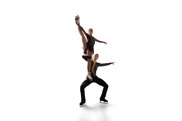 Pareja Patinaje Artístico Sobre Hielo — Foto de Stock