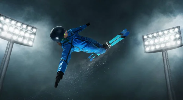 Freestyle Utøvere Ski – stockfoto