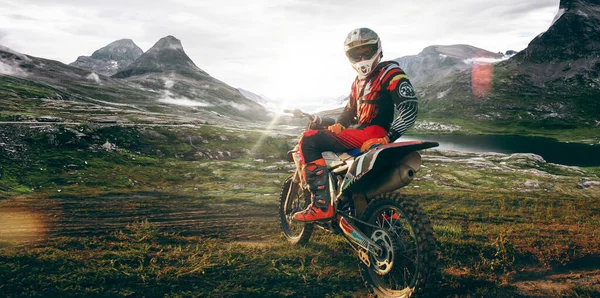 Motocross Man Fiets — Stockfoto