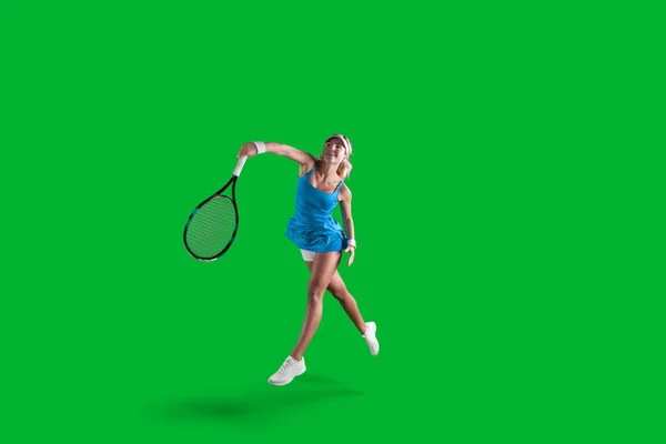 Junges Mädchen Spielt Tennis — Stockfoto