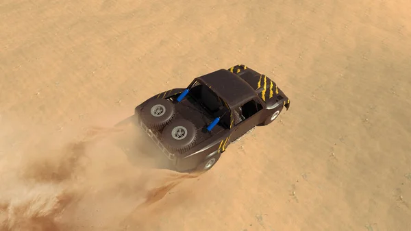 Trófea Teherautó Sivatagban — Stock Fotó