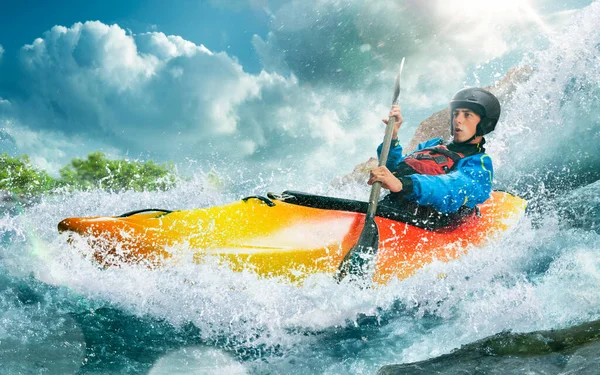 Kayak Aguas Bravas Kayak Extremo — Foto de Stock