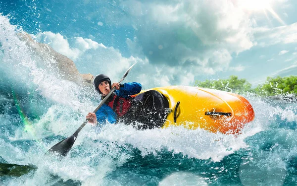 Whitewater Kayaking Extreme Kayaking — Stock Photo, Image