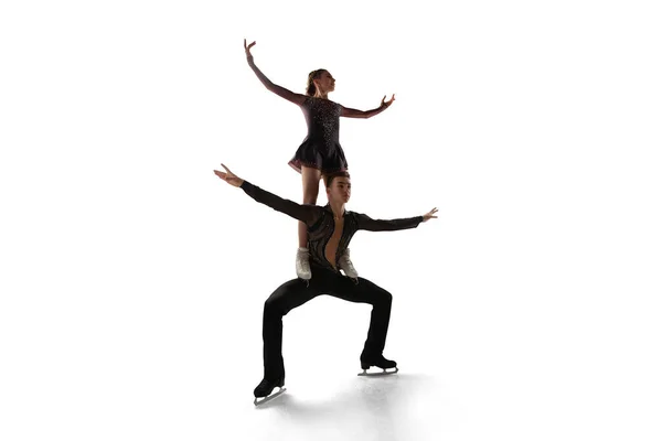 Pareja Patinaje Artístico Sobre Hielo — Foto de Stock