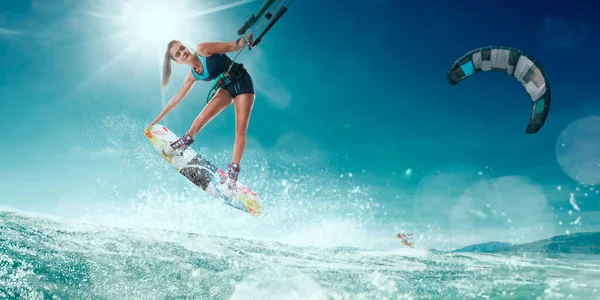 Jeune Femme Kite Surf — Photo