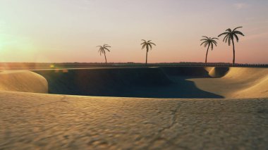 Yaz ekstrem kaykay parkı.