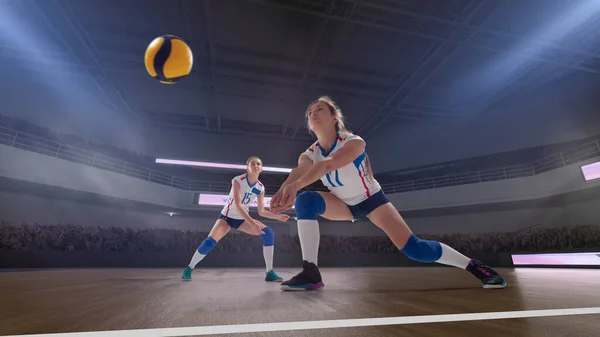 Profi Volleyballerinnen Aktion — Stockfoto