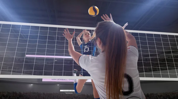 Profi Volleyballerinnen Aktion — Stockfoto