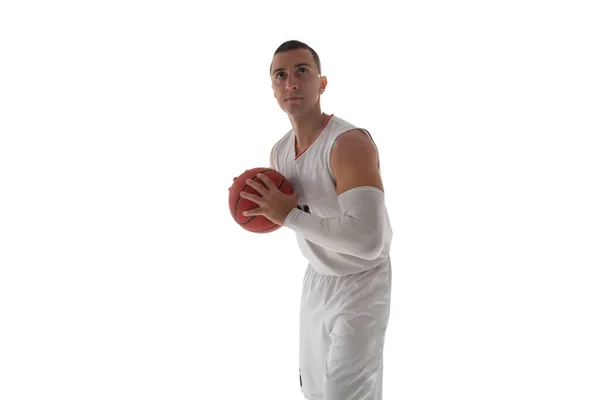 Basketballerin Isoliert Auf Weiß — Stockfoto