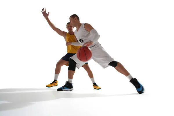 Jugadores Baloncesto Aislados Blanco — Foto de Stock