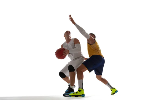 Jogadores Basquete Isolados Branco — Fotografia de Stock