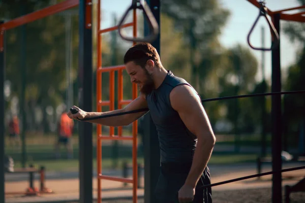 Athletic Young Man Maker Workout Morning — Stock Photo, Image