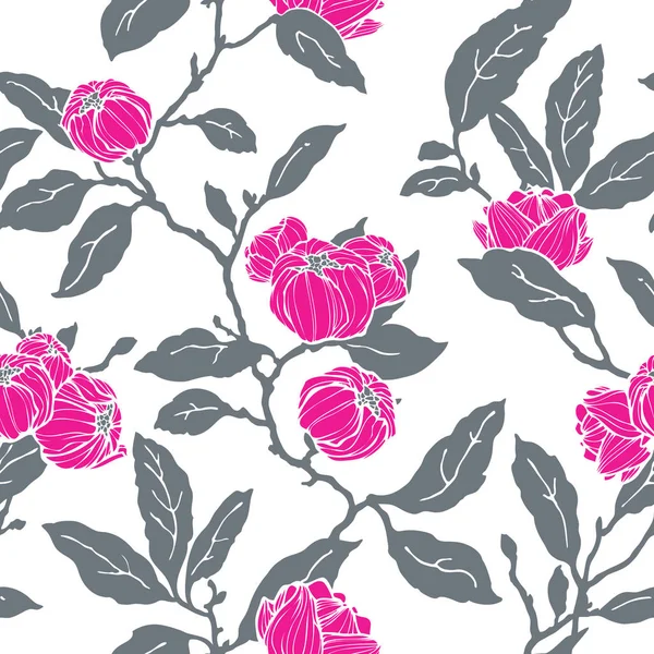 Motif Floral Sans Couture Illustration Fleurs — Image vectorielle