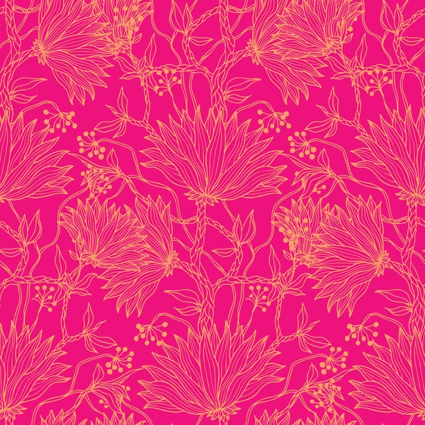 Motif Floral Sans Couture Fond Fleur Fond Écran Été Ornemental — Image vectorielle