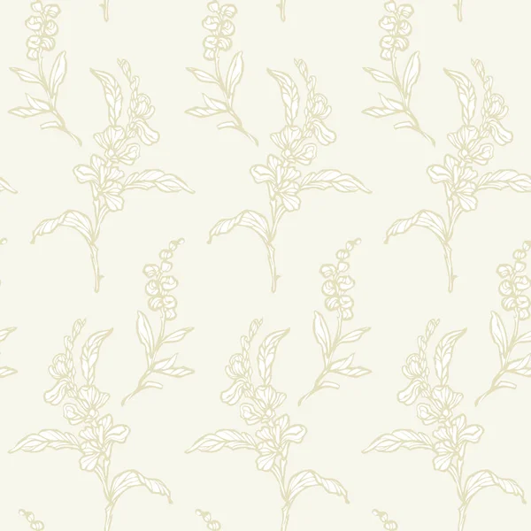 Floral Seamless Pattern Flower Background Flourish Ornamental Summer Wallpaper Flowers — Stock Vector
