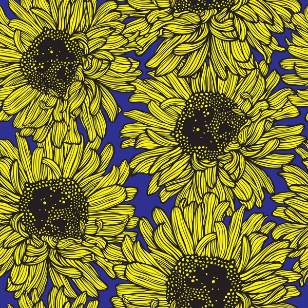 Motif Floral Sans Couture Illustration Fleurs — Image vectorielle