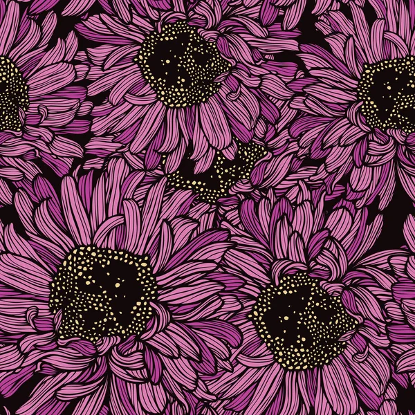 Patrón Sin Costura Floral Ilustración Flores — Vector de stock