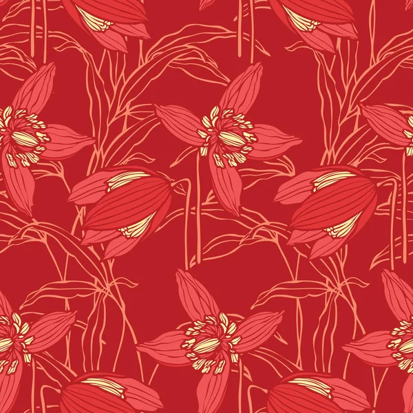 Motif Floral Sans Couture Illustration Fleurs — Image vectorielle