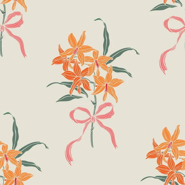 Patrón Sin Costura Floral Fondo Flores Florecer Fondo Pantalla Verano — Vector de stock