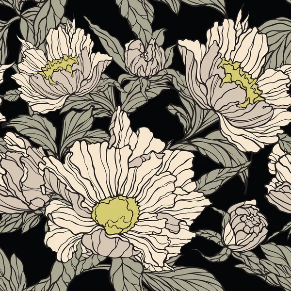 Çiçek seamless modeli. Soyut süs çiçek. Yaprakları arka plan güzelleşmek