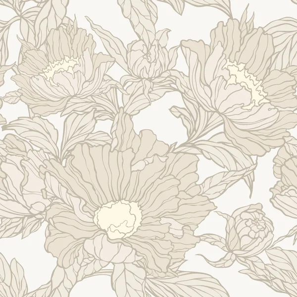 Patrón Sin Costura Floral Flores Ornamentales Abstractas Florecer Hojas Fondo — Archivo Imágenes Vectoriales