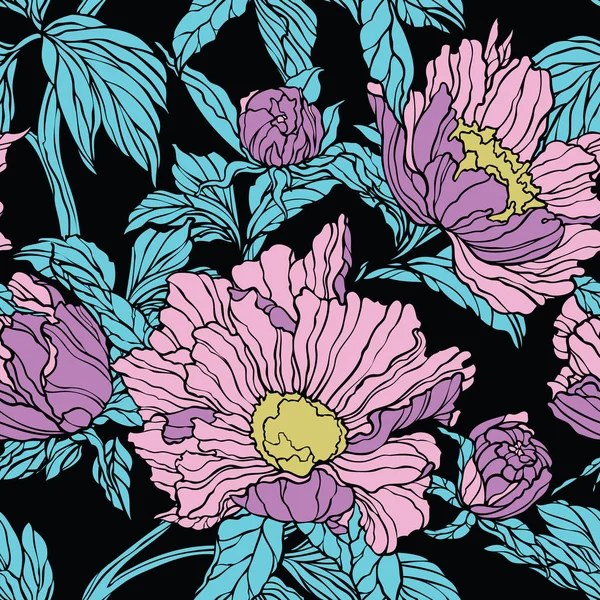 Çiçek seamless modeli. Soyut süs çiçek. Yaprakları arka plan güzelleşmek