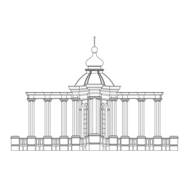 Mimari Barok tarzında inşa. Kemer vektör.