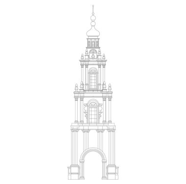 Mimari Barok tarzında inşa. Kemer vektör.